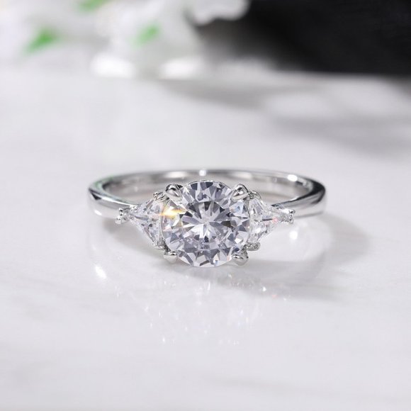 🔥OVAL CUT SILVER SOLITAIRE PROMISE WEDDING ENGAGEMENT RINGS, K762 - Picture 5 of 7